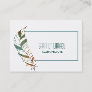 Teal Feather Business Card