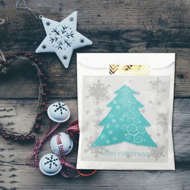 Teal Festive Christmas Tree Favor Bag (Teal Festive Christmas Tree Favor Bag)
