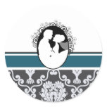 Teal First Kiss Wedding Seal