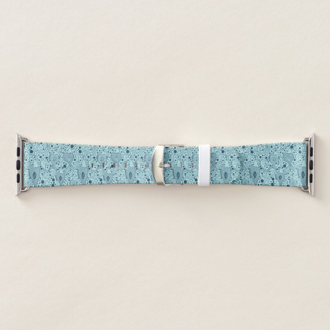 Teal Fish Pattern Apple Watch Band (Band)
