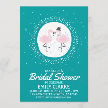 Teal Flamingo Bride & Groom Invitation (any Event) by Popcornparty at Zazzle