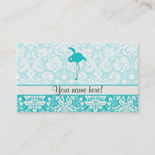 Teal Flamingo Business Card