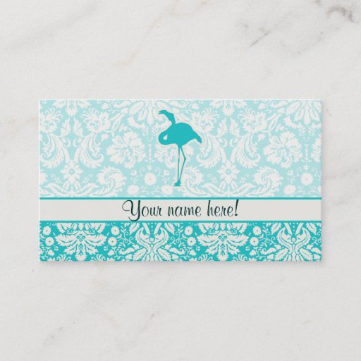 Customizable Teal Flamingo Business Card