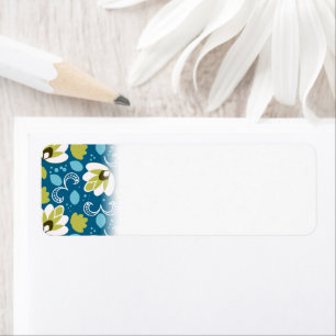 Teal Floral Art Paisley Gardener Green Leaves Label