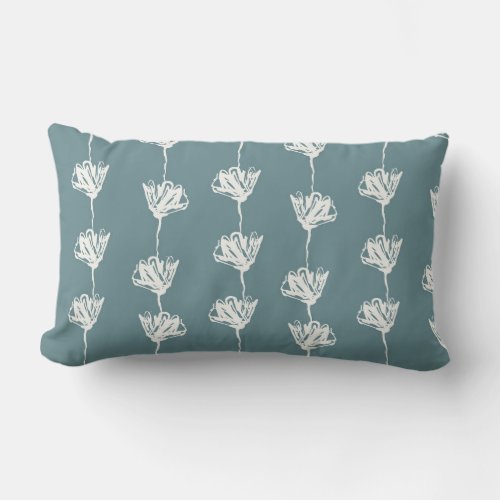 Teal Floral Bedroom Pillow