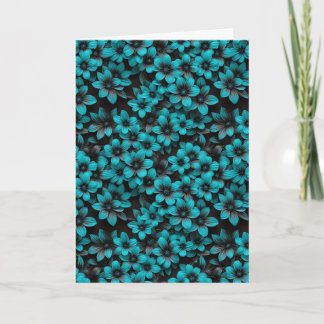 Teal Floral Birthday Card