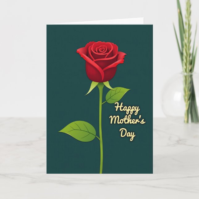 Teal Floral Blossom Card (Front)