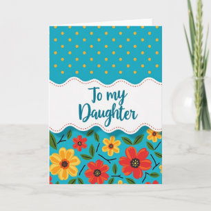 Teal Floral Daughter Card