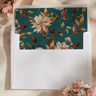 Teal Floral Envelope Liner
