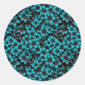 Teal Floral Gift Stickers