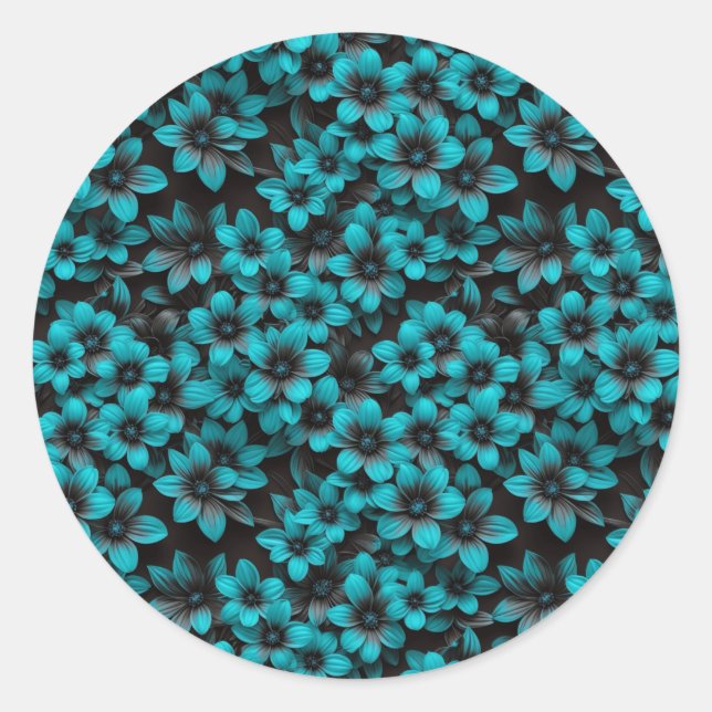 Teal Floral Gift Stickers (Front)