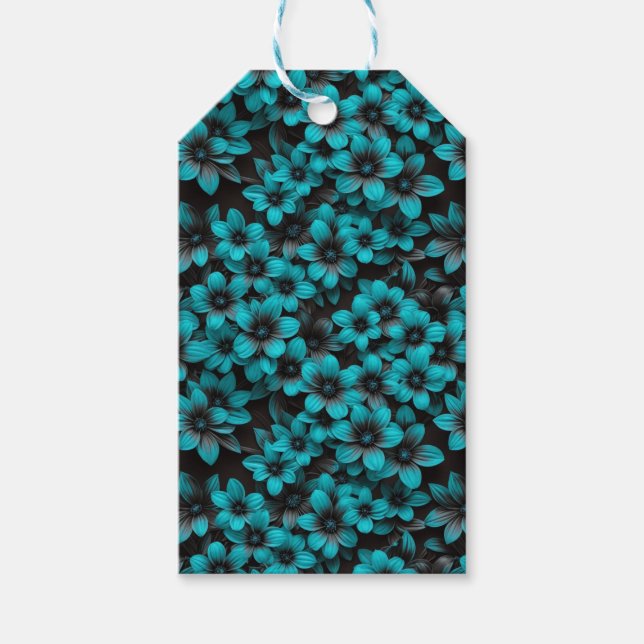 Teal Floral Gift Tags (Front)