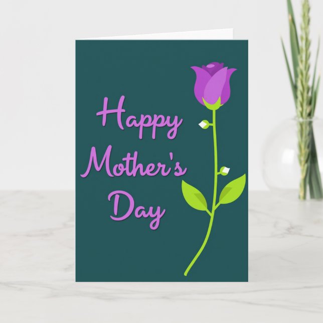 Teal Floral Greeting Card (Front)