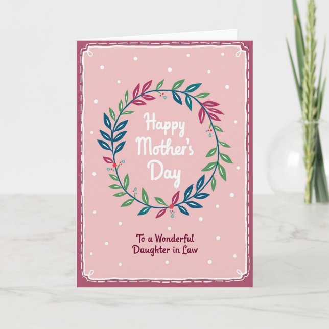 Teal Floral Mother Card (Front)