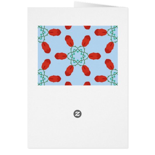 teal floral motifs geometrical pattern design cards (Back)