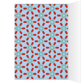 teal floral motifs geometrical pattern design cards (Inside (Left))