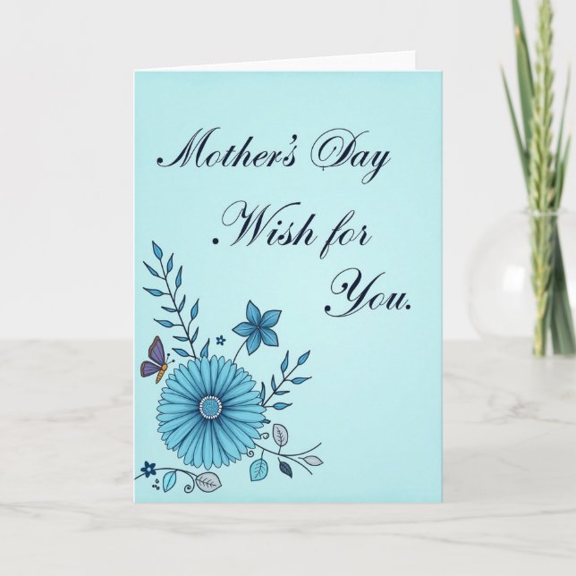 Teal Floral Note Card (Front)