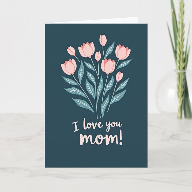 Teal Floral Pattern Card (Front)