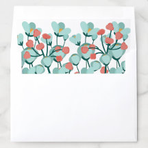 Teal Floral Personalized Stationery Envelope Liner