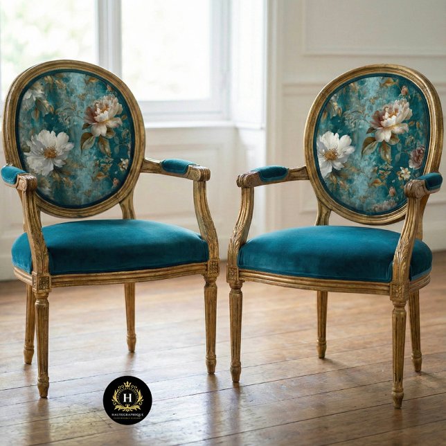 Teal Floral Seamless Decoupage Tissue Paper (Creator Uploaded)