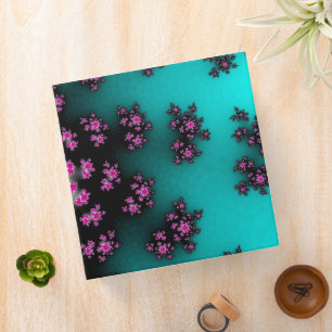 Teal Floral Sprinkles 3 Ring Binder