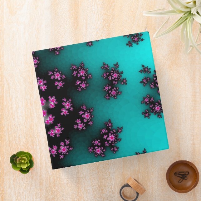 Teal Floral Sprinkles 3 Ring Binder (In Situ)