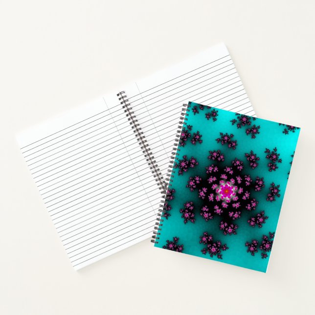 Teal Floral Sprinkles Notebook (Inside)