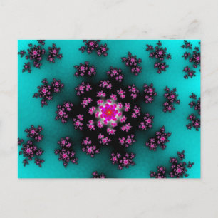 Teal Floral Sprinkles Postcard