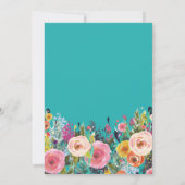 Teal Floral Surprise 80th Birthday Invitation (Back)
