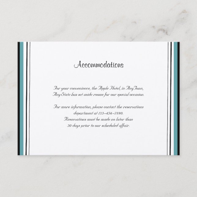 Teal Floral Watercolor Wedding Insert (Front)