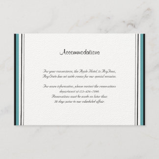 Teal Floral Watercolor Wedding Insert
