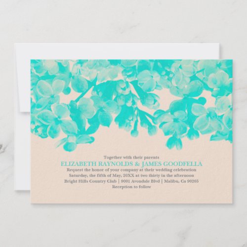 Teal Floral Wedding Invitations