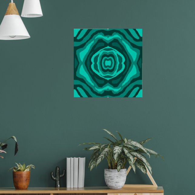 Teal Flower Poster (Living Room 1)