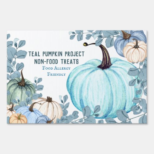 Teal Food Allergy Pumpkin Project Personalized Sign