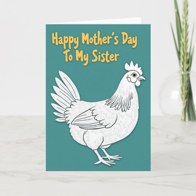 Teal Fowl Sisters Mothers Day Card (Front)