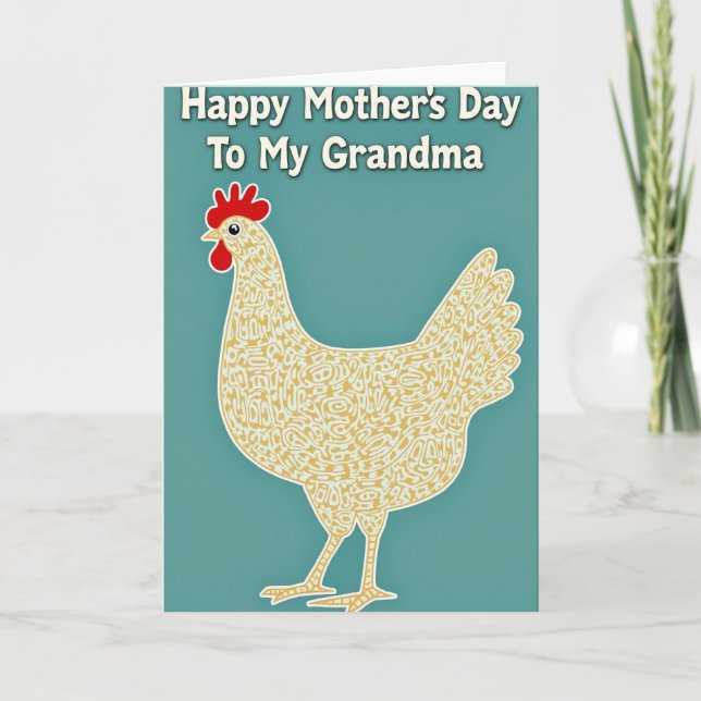 Teal Fowl Sweet Mothers Day Card (Front)