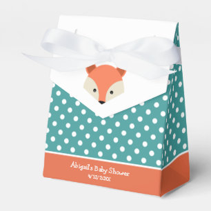 Teal Fox Baby Shower Baby Boy Favor Box