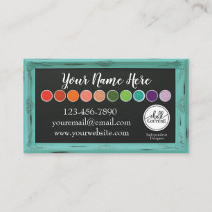 Teal Frame Chalkboard Chalk Couture Business Card