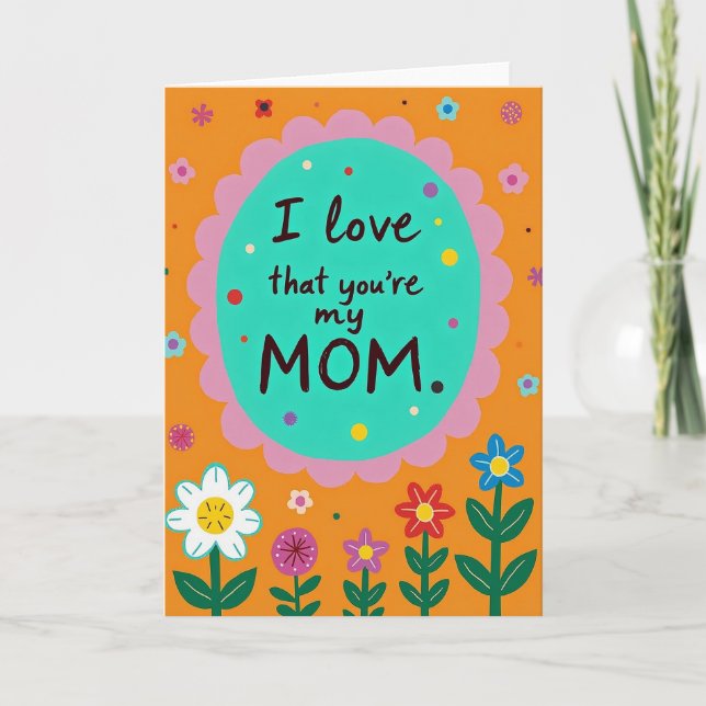 Teal Frame Moms Love Card (Front)