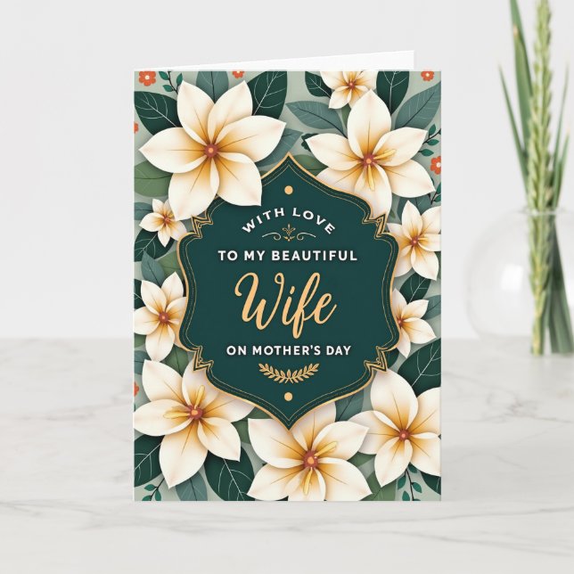 Teal Frame Wife Mothers Day Card (Front)