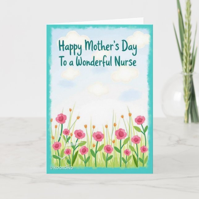 Teal Framed Mothers Day Card (Front)
