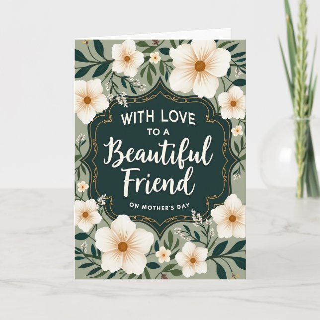 Teal Framed Mothers Day Love Card (Front)