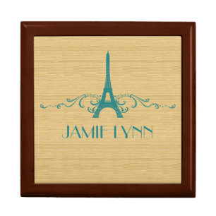 Teal French Flourish Gift Box