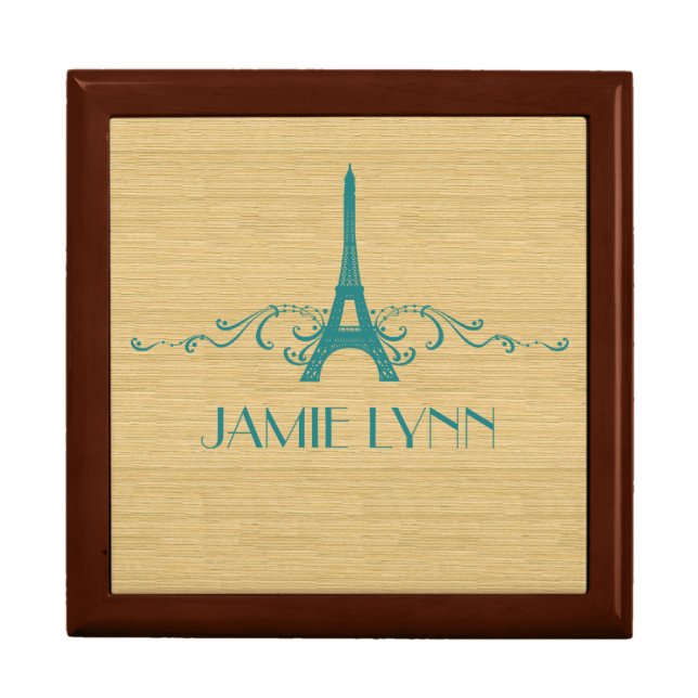 Teal French Flourish Gift Box (Front)