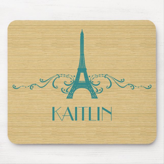 Teal French Flourish Mousepad (Front)
