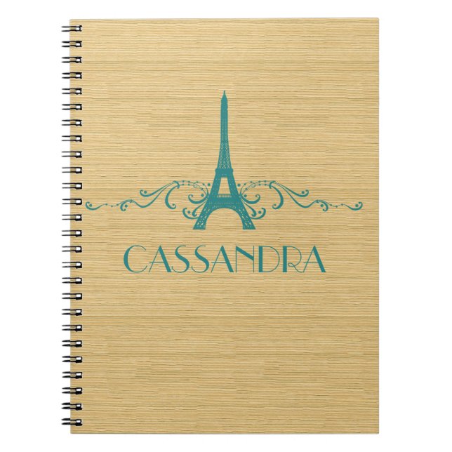 Teal French Flourish Notebook (Front)