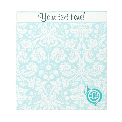 Teal French Horn Notepad