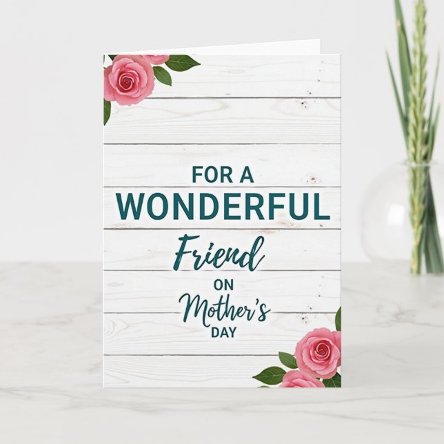 Teal Friend Mothers Day Card (Front)
