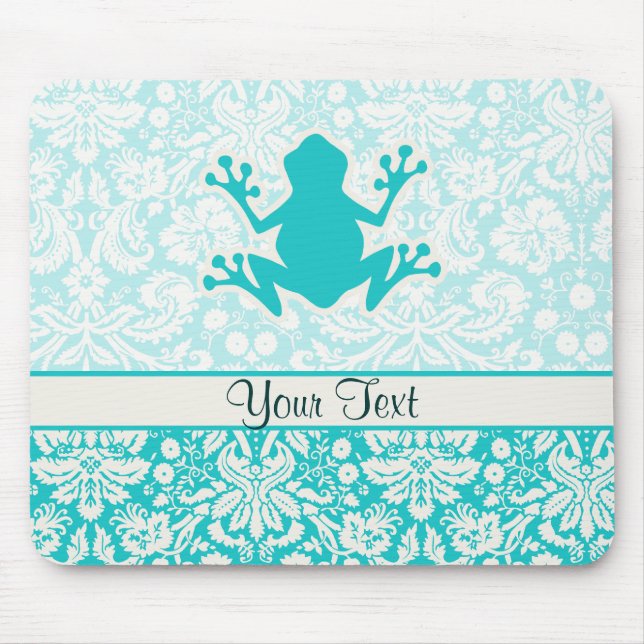 Teal Frog Mouse Pad (Front)