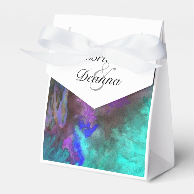 Teal Fusion Favor Boxes (Front Side)